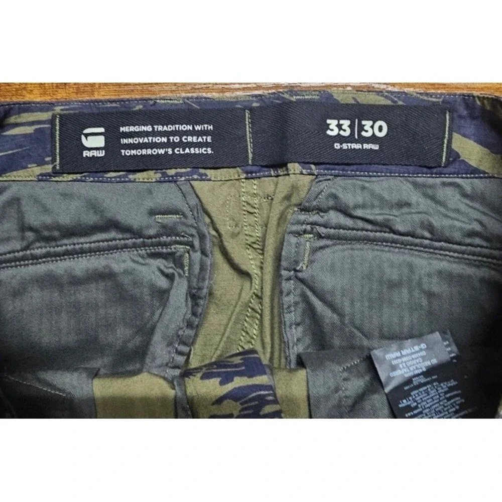 G-Star Raw 3D Tapered Tiger Camo Cargo 2.0 Ripstop Shadow Olive Size 33x30 NWT